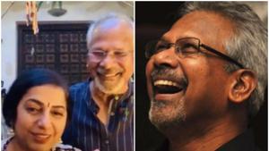 Mani Ratnam with wife Suhasini during his first-ever Instagram live session. Mani Ratnam with wife Suhasini during his first-ever Instagram live session.