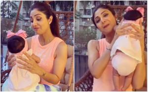 Shilpa Shetty’s daughter Samisha has just turned two months old. Shilpa Shetty’s daughter Samisha has just turned two months old.