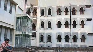 The Markaz’s grey building. (Photo: Mayank Austen Soofi) The Markaz’s grey building. (Photo: Mayank Austen Soofi)