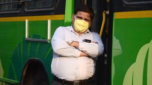 Anant Waghmare, transport manager of Pune Mahanagar Parivahan Mahamandal Limited (PMPML) has been running the emergency bus service for medical staff, policemen and other essential services staff on duty.(Ravindra Joshi/HT PHOTO) Anant Waghmare, transport manager of Pune Mahanagar Parivahan Mahamandal Limited (PMPML) has been running the emergency bus service for medical staff, policemen and other essential services staff on duty.(Ravindra Joshi/HT PHOTO)