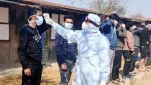 A medical staff scans the temperature of Indian National who arrived from coronavirus-hit Wuhan, put for medical observation, at quarantine center, in Manesar on Feb, 9, 2020.(ANI) A medical staff scans the temperature of Indian National who arrived from coronavirus-hit Wuhan, put for medical observation, at quarantine center, in Manesar on Feb, 9, 2020.(ANI)