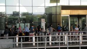 The Mumbai airport has put up a stringent screening process right from the time passengers enter the airport to the time they board their flight, and the same process has been implemented for the arriving passengers as well.(ANI file photo) The Mumbai airport has put up a stringent screening process right from the time passengers enter the airport to the time they board their flight, and the same process has been implemented for the arriving passengers as well.(ANI file photo)