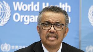 The WHO chief thanked India’s Health Minister Harsh Vardhan for his leadership and engagement with the UN body to fight the global crisis.(AP) The WHO chief thanked India’s Health Minister Harsh Vardhan for his leadership and engagement with the UN body to fight the global crisis.(AP)