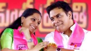 Telangana Rashtra Samithi working president KT Rama Rao with sister Kalvakuntla Kavitha. (HT photo) Telangana Rashtra Samithi working president KT Rama Rao with sister Kalvakuntla Kavitha. (HT photo)