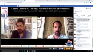 Siddhartha Mukherjee and Peter Frankopan in a live conversation during JLF’s event---“ Corona Chronicles: The past, present and future of pandemics”.(Screengrab) Siddhartha Mukherjee and Peter Frankopan in a live conversation during JLF’s event---“ Corona Chronicles: The past, present and future of pandemics”.(Screengrab)