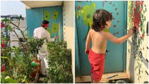 Saif Ali Khan brought some different kind of flowers for Kareena Kapoor Khan, Taimur unleashed his inner Picasso again. Saif Ali Khan brought some different kind of flowers for Kareena Kapoor Khan, Taimur unleashed his inner Picasso again.