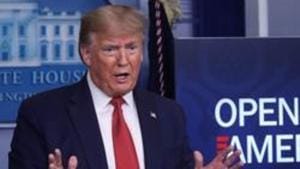 The US president made the comments after being asked to defend a retweet of a conservative commentator who seemed to question whether Muslims would be treated with the same severity as Christians who broke social distancing rules.(REUTERS) The US president made the comments after being asked to defend a retweet of a conservative commentator who seemed to question whether Muslims would be treated with the same severity as Christians who broke social distancing rules.(REUTERS)
