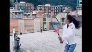 Two junior players found a creative way of playing tennis at home while maintaining social distancing,(Twitter/@atptour) Two junior players found a creative way of playing tennis at home while maintaining social distancing,(Twitter/@atptour)