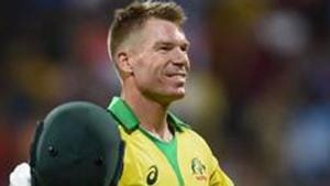 Australian batsman David Warner celebrates his century.(PTI) Australian batsman David Warner celebrates his century.(PTI)
