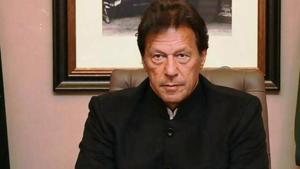 File photo of Pakistan's Prime Minister Imran Khan delivering a statement in 2019.(PTI Photo) File photo of Pakistan's Prime Minister Imran Khan delivering a statement in 2019.(PTI Photo)