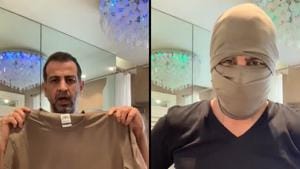 Ronit Roy’s DIY mask video has collected over 70,000 likes - and counting.(Twitter/@RonitBoseRoy) Ronit Roy’s DIY mask video has collected over 70,000 likes - and counting.(Twitter/@RonitBoseRoy)