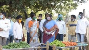 Telangana MLA Anasuya is organising the basic daily necessities for the tribals, who are used to subsistence existence, such as food grains, vegetables, fruits, etc. Telangana MLA Anasuya is organising the basic daily necessities for the tribals, who are used to subsistence existence, such as food grains, vegetables, fruits, etc.
