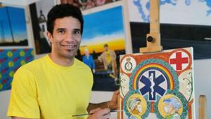 Former Liverpool goalkeeper David James is painting at home(HT Photo) Former Liverpool goalkeeper David James is painting at home(HT Photo)