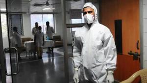 The staffer who tested positive complained of throat pain a few days back and he got tested on Tuesday, a government official said. (HT photo) The staffer who tested positive complained of throat pain a few days back and he got tested on Tuesday, a government official said. (HT photo)