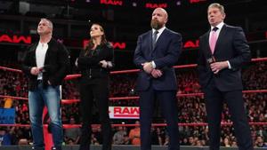 Shane McMahon, Stephanie, Triple H and Vince.(WWE) Shane McMahon, Stephanie, Triple H and Vince.(WWE)