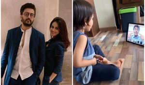 Riteish Deshmukh and Genelia D’Souza’s son Rahyl is having fun with online classes. Riteish Deshmukh and Genelia D’Souza’s son Rahyl is having fun with online classes.
