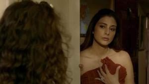 Tabu in a scene from Andhadhun. Tabu in a scene from Andhadhun.