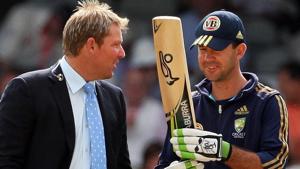 Ricky Ponting of Australia speaks to former Australian player Shane Warne prior to day three of the npower 5th Ashes Test Match.(Getty Images) Ricky Ponting of Australia speaks to former Australian player Shane Warne prior to day three of the npower 5th Ashes Test Match.(Getty Images)