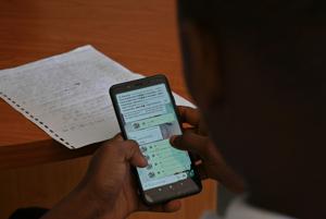 Remotely located in Laudhana gram sabha of Sarsawan development block, the school has started online classes through WhatsApp by making a group of 127 students.(Representative image/AFP) Remotely located in Laudhana gram sabha of Sarsawan development block, the school has started online classes through WhatsApp by making a group of 127 students.(Representative image/AFP)