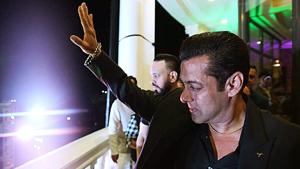 Salman Khan waves to his fans during a press conference in Bhopal on Monday. Salman Khan waves to his fans during a press conference in Bhopal on Monday.