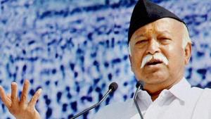 Mohan Bhagwat also underlined the need to follow government’s instructions on fighting the pandemic.(PTI Photo) Mohan Bhagwat also underlined the need to follow government’s instructions on fighting the pandemic.(PTI Photo)