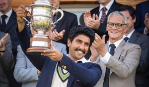 Ranveer Singh plays former cricketer Kapil Dev in 83. Ranveer Singh plays former cricketer Kapil Dev in 83.