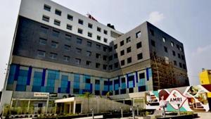 Seen here is an AMRI hospital building. Seen here is an AMRI hospital building.