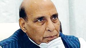 Rajnath Singh praised the efforts of DPSUs in coming out with new products to fight Covid-19 and also the assistance provided by them to the local administration.(HT Photo) Rajnath Singh praised the efforts of DPSUs in coming out with new products to fight Covid-19 and also the assistance provided by them to the local administration.(HT Photo)