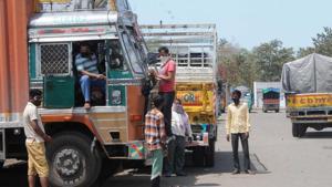 The Union home ministry on Thursday wrote to all states and Union territories directing them against stopping the movement of trucks and other goods carriers even if they are empty. (Photo by Keshav Singh/Hindustan Times) The Union home ministry on Thursday wrote to all states and Union territories directing them against stopping the movement of trucks and other goods carriers even if they are empty. (Photo by Keshav Singh/Hindustan Times)