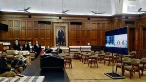 Supreme Court hears important matters through video conferencing due to Covid-19 in New Delhi(ANI Photo) Supreme Court hears important matters through video conferencing due to Covid-19 in New Delhi(ANI Photo)