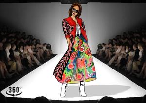 A sketch by designer Salita Nanda reflecting a virtual runway. A sketch by designer Salita Nanda reflecting a virtual runway.