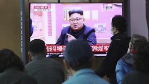 People watch a TV showing a file image of North Korean leader Kim Jong Un during a news program at the Seoul Railway Station in Seoul, South Korea.(AP) People watch a TV showing a file image of North Korean leader Kim Jong Un during a news program at the Seoul Railway Station in Seoul, South Korea.(AP)