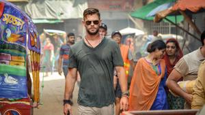 Chris Hemsworth in a still from Extraction. Chris Hemsworth in a still from Extraction.