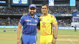 File image of MS Dhoni and Rohit Sharma.(IPL) File image of MS Dhoni and Rohit Sharma.(IPL)
