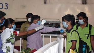 Social distancing norm was also followed on the train as only around 50 students were allowed in one coach.(Diwakar Prasad/HT photo. Representative image) Social distancing norm was also followed on the train as only around 50 students were allowed in one coach.(Diwakar Prasad/HT photo. Representative image)