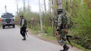 On Monday, militants opened fire at the Central Reserve Police Force soldiers in Kralgund area of the north Kashmir district.(ANI Photo) On Monday, militants opened fire at the Central Reserve Police Force soldiers in Kralgund area of the north Kashmir district.(ANI Photo)