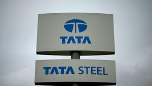 A Tata Steel sign is seen outside their plant in Scunthorpe northern England.(REUTERS) A Tata Steel sign is seen outside their plant in Scunthorpe northern England.(REUTERS)