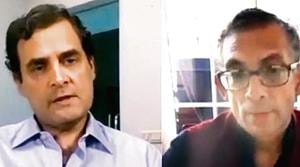 A screengrab of the video conference between Congress leader Rahul Gandhi and Nobel laureate Abhijit Banerjee.(YouTube screengrab) A screengrab of the video conference between Congress leader Rahul Gandhi and Nobel laureate Abhijit Banerjee.(YouTube screengrab)