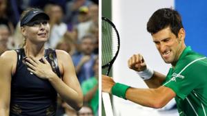Maria Sharapova with Novak Djokvic.(HT Collage) Maria Sharapova with Novak Djokvic.(HT Collage)