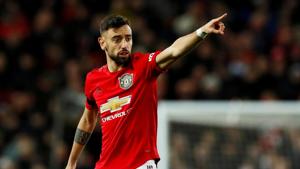Manchester United's Bruno Fernandes reacts.(Action Images via Reuters) Manchester United's Bruno Fernandes reacts.(Action Images via Reuters)