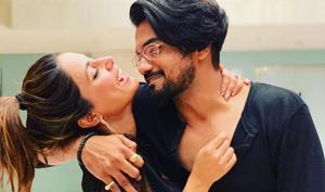 Hina Khan with Rocky Jaiswal. Hina Khan with Rocky Jaiswal.