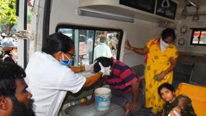 Emergency services rushed more than 300 people to hospital and evacuated hundreds more from areas near the chemical plant in RR Venkatapuram village near Visakhapatnam onThursday.(PTI PHOTO.) Emergency services rushed more than 300 people to hospital and evacuated hundreds more from areas near the chemical plant in RR Venkatapuram village near Visakhapatnam onThursday.(PTI PHOTO.)