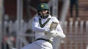 Pakistani batman Azhar Ali plays a shot.(AP)