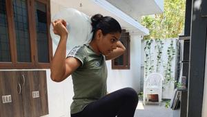 Gymnast Aruna Reddy.(HT Photo) Gymnast Aruna Reddy.(HT Photo)