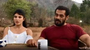 Jacqueline Fernandez and Salman Khan during the interview at his Panvel farmhouse. Jacqueline Fernandez and Salman Khan during the interview at his Panvel farmhouse.