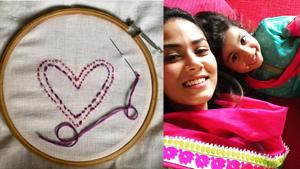 Mira Rajput and daughter Misha did some embroidery at home. Mira Rajput and daughter Misha did some embroidery at home.