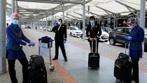 Four flights carrying Indian nationals are due to arrive from Bangladesh’s Dhaka to Delhi on Saturday afternoon, Kuwait to Hyderabad at 6:30 pm, Oman’s Muscat to Cochin at 8:50 pm and the United Arab Emirates’ Sharjah to Lucknow at 8:50 pm.(REUTERS PHOTO.) Four flights carrying Indian nationals are due to arrive from Bangladesh’s Dhaka to Delhi on Saturday afternoon, Kuwait to Hyderabad at 6:30 pm, Oman’s Muscat to Cochin at 8:50 pm and the United Arab Emirates’ Sharjah to Lucknow at 8:50 pm.(REUTERS PHOTO.)