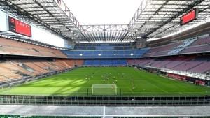 Soccer Football - Serie A - AC Milan v Genoa - San Siro, Milan, Italy - March 8, 2020 General view inside the stadium during the match. The match is being played behind closed doors to spectators as the number of coronavirus cases grow around the world REUTERS/Daniele Mascolo(REUTERS) Soccer Football - Serie A - AC Milan v Genoa - San Siro, Milan, Italy - March 8, 2020 General view inside the stadium during the match. The match is being played behind closed doors to spectators as the number of coronavirus cases grow around the world REUTERS/Daniele Mascolo(REUTERS)