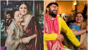 Seen here, Anushka Sharma and Virat Kohli with their respective mothers. Seen here, Anushka Sharma and Virat Kohli with their respective mothers.