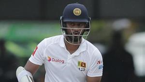 Sri Lanka's Dimuth Karunaratne watches his shot.(AP) Sri Lanka's Dimuth Karunaratne watches his shot.(AP)